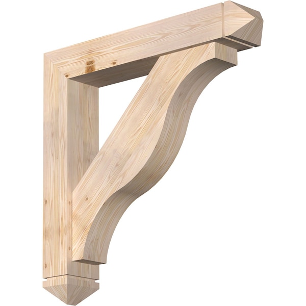 Ekena Millwork Funston Arts and Crafts Smooth Bracket w/ Offset Brace, Douglas Fir, 7 1/2"W x 42"D x 42"H BKT0806X42X42FST03SDF - main